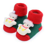 Xmas Baby Socks Winter Warm Thick Terry Socks for Newborn Cartoon Santa Elk anti Slip Floor Socks Baby Boys Girls Sock