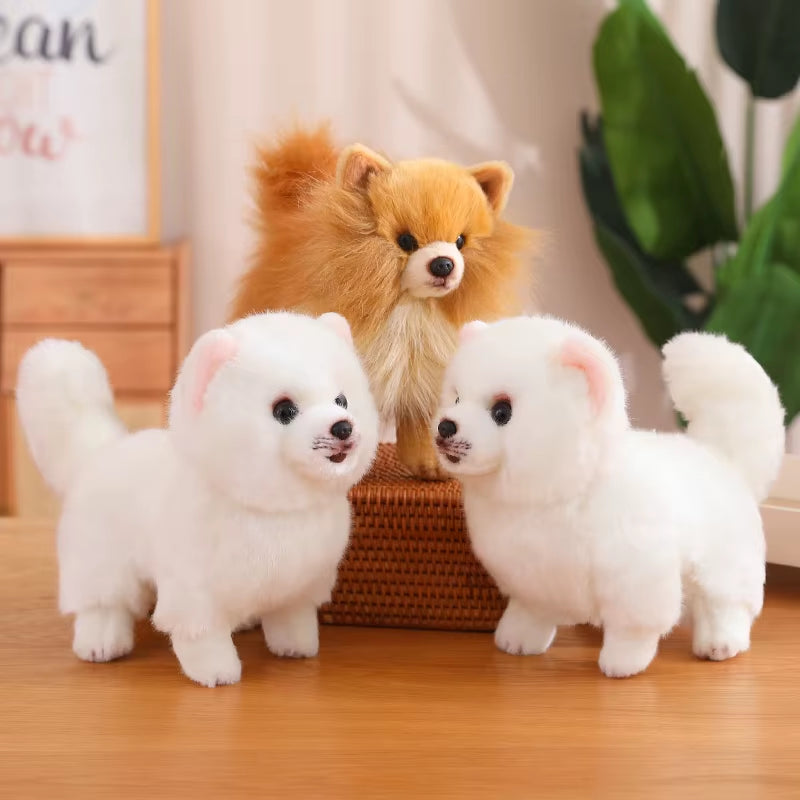 Premium Cute Plush Pomeranian Dog Real Life Plush Toy Stuffed Animals Soft Puppy Pet Doll Children Kids Girls Lovely Gift