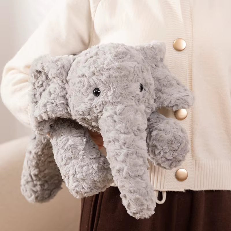 Cartoon Fluffy Elephant Stuffed Animals Plush Toy Kawaii Soft Hugging Plushies Pillows for Baby Kids Girls Birthday Gift Xmas