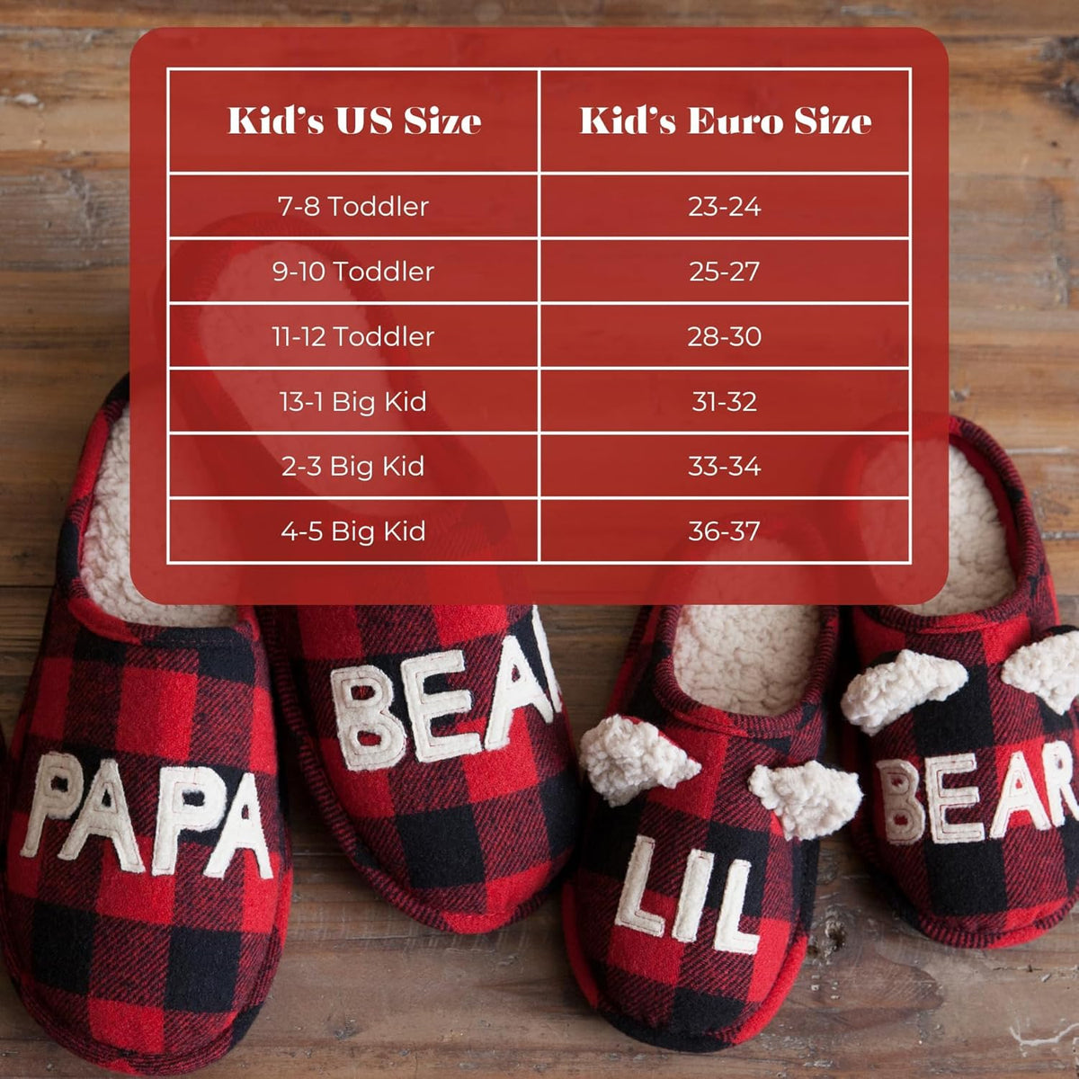 Kids and Toddlers Lil Bear Baby Bear Christmas Holiday Matching Pajama Family Bear Slipper