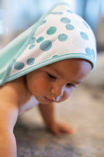 Baby Hooded Towel Set for Newborn Boys and Girls, Soft Terry Bath Set, Pack of 3, Green Dots