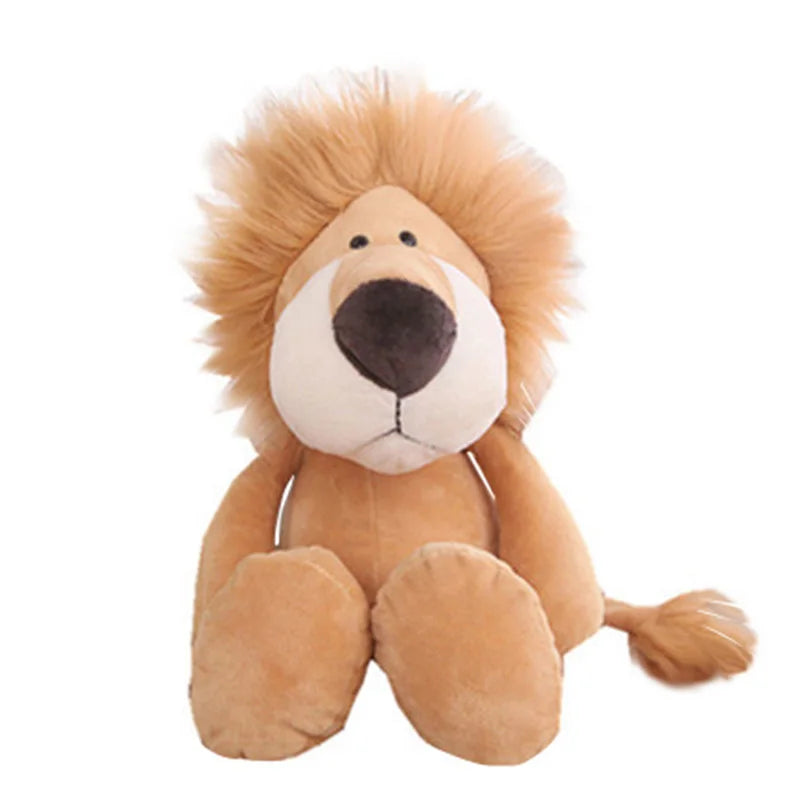 Stuffed Plush Animals Toys Soft Dolls Jungle Lion Elephant Tiger Dog Fox Monkey Deer Children Gift Kawaii Baby Kids Hobbie Toys