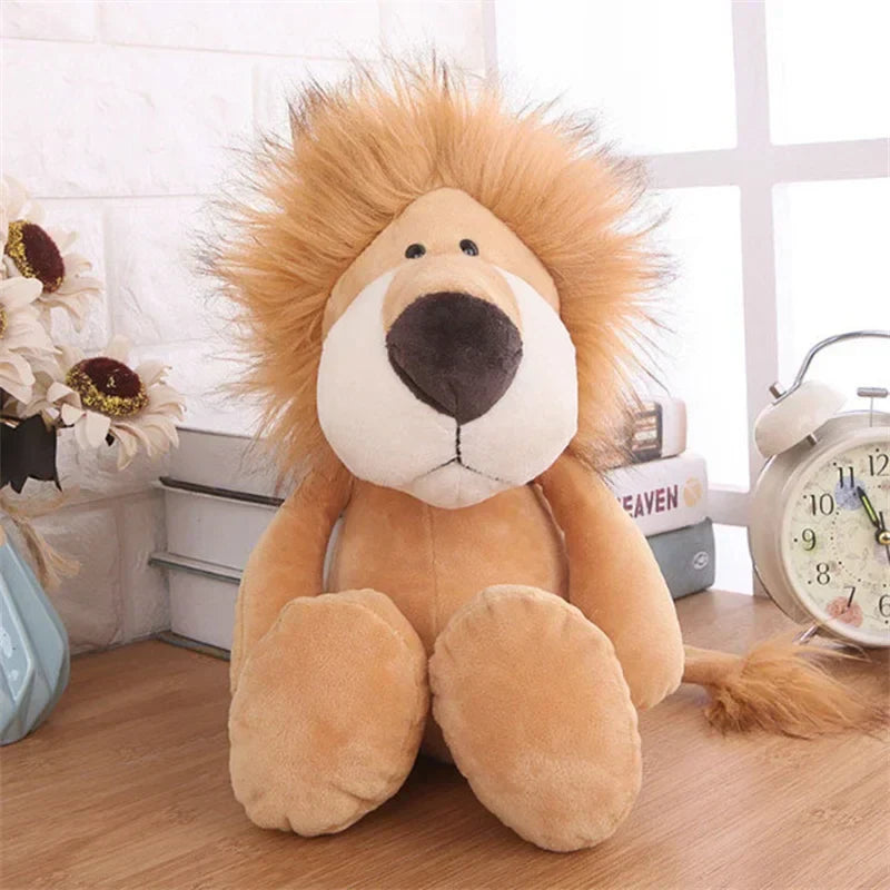 Stuffed Plush Animals Toys Soft Dolls Jungle Lion Elephant Tiger Dog Fox Monkey Deer Children Gift Kawaii Baby Kids Hobbie Toys