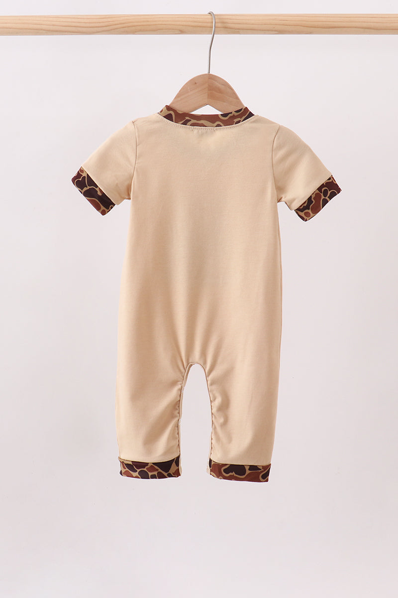 Camouflage duck applique romper