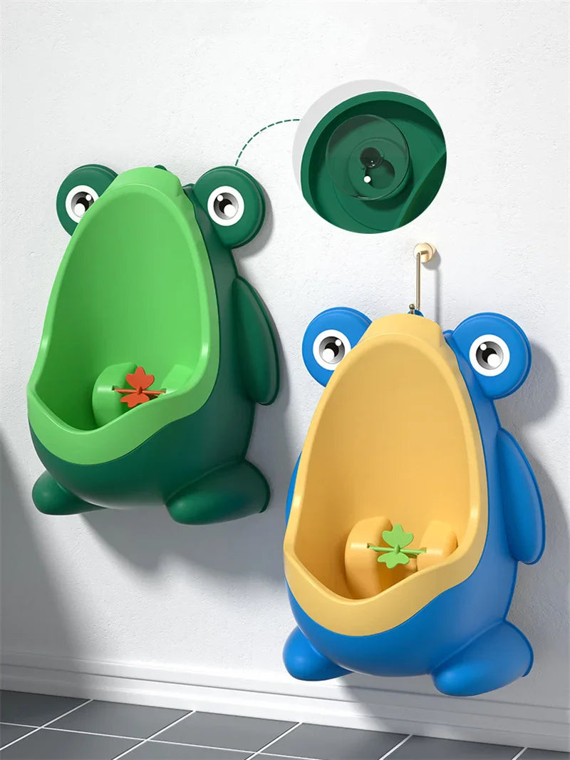 Cute Frog Children Toilet Potty Training Urinal Kids Toddler Pee Trainer for Boys Bathroom with Funny Aiming Target Baby Toilet