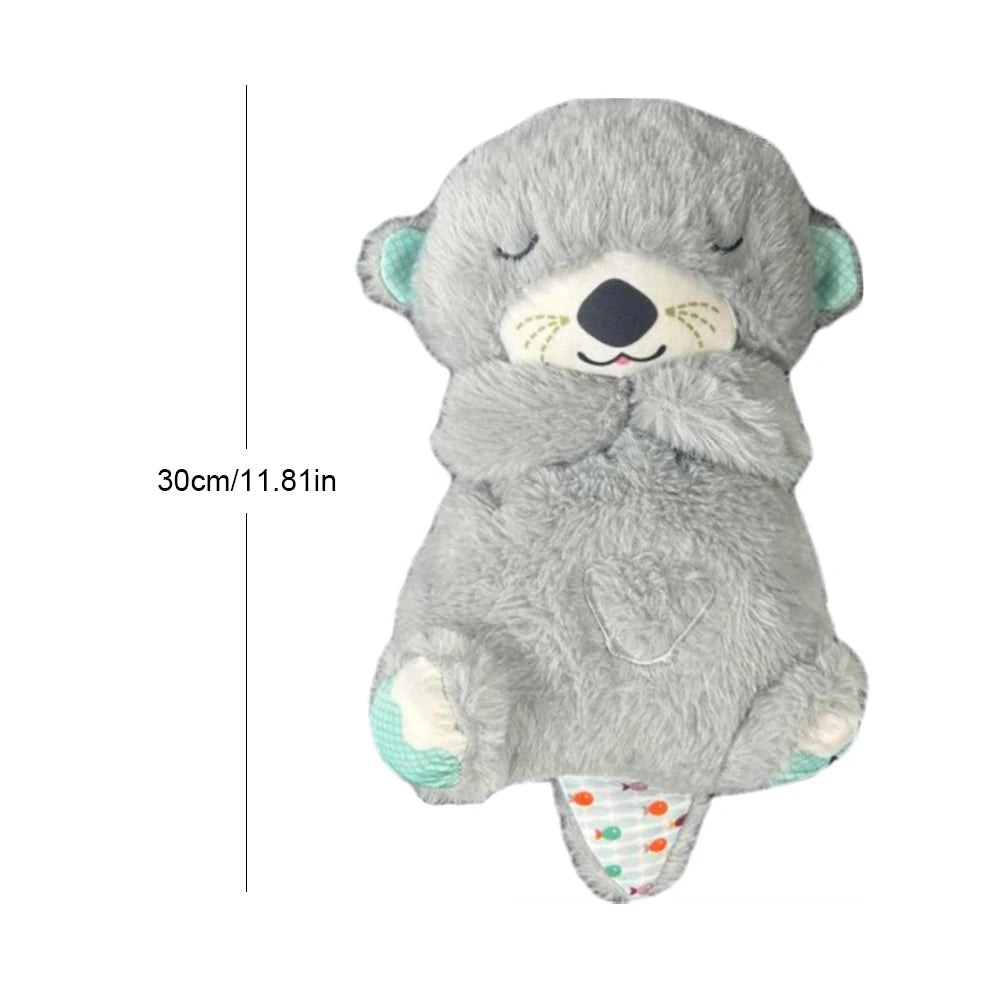 O-Tter Musical Stuffed Plush Toy Breathing Baby Sleep Toy with Light Soothe Kids Emotions O-Tter Cute Toy for Baby Toddler Gifts