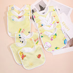 Random 5/8/10Pcs Baby Cotton Babadores Burp Saliva Towel Cartoon Bibs Bandana Waterproof Boys Girls Accessories Clothing