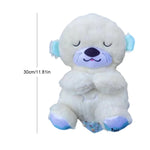 O-Tter Musical Stuffed Plush Toy Breathing Baby Sleep Toy with Light Soothe Kids Emotions O-Tter Cute Toy for Baby Toddler Gifts