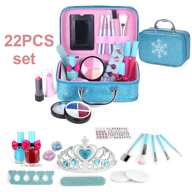 Kids Makeup Kit for Girl Real Washable Makeup Set Toys Little Girls Pretend Play for Toddler Kid Children Princess Birthday Gift