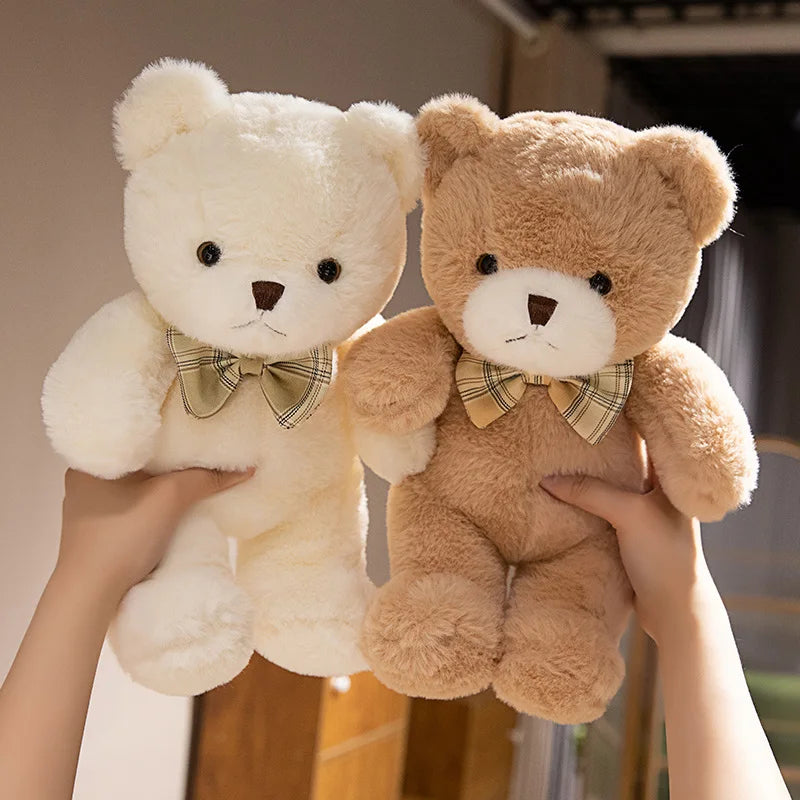 30CM Kawaii Colorful Bow Tie Bear Doll Plush Toy Hug Bear Doll Birthday Gift Pillow Teddy Bear Home Living Room Bedroom