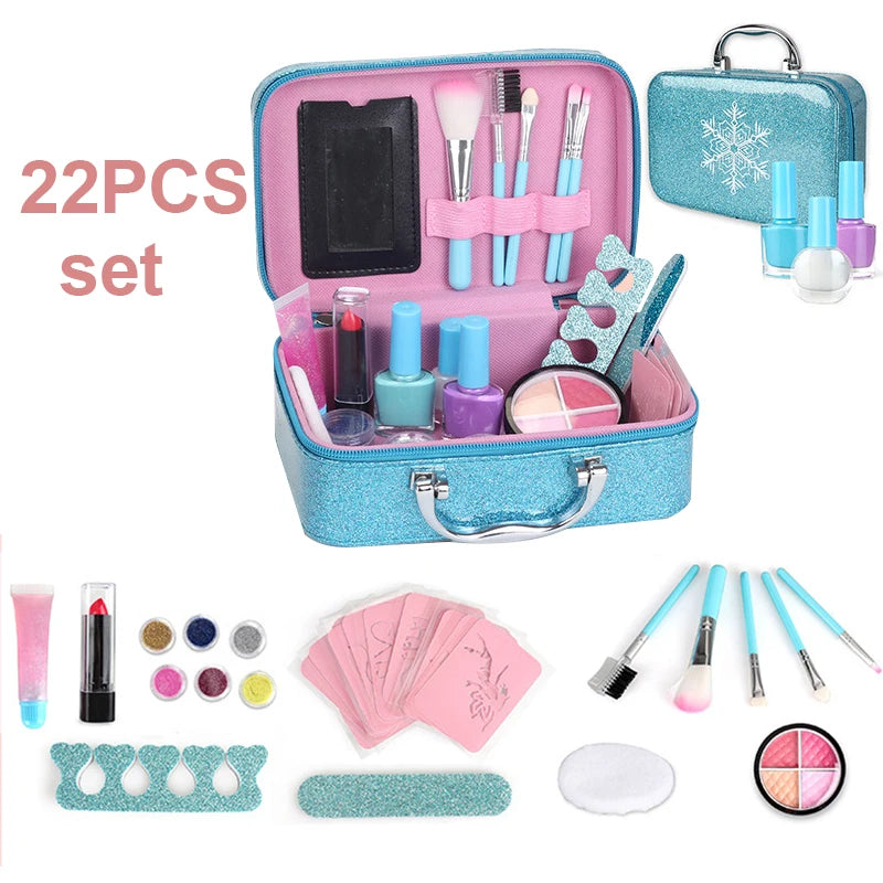 Kids Makeup Kit for Girl Real Washable Makeup Set Toys Little Girls Pretend Play for Toddler Kid Children Princess Birthday Gift