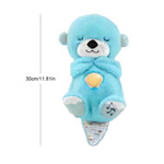 O-Tter Musical Stuffed Plush Toy Breathing Baby Sleep Toy with Light Soothe Kids Emotions O-Tter Cute Toy for Baby Toddler Gifts