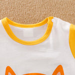 Costume Romper Jumpsuit Print 2024 Spring Baby Boy Girl Outfit Fox Clothes Toddler Infant Clothes 100% Cotton Short Sleeve Cute