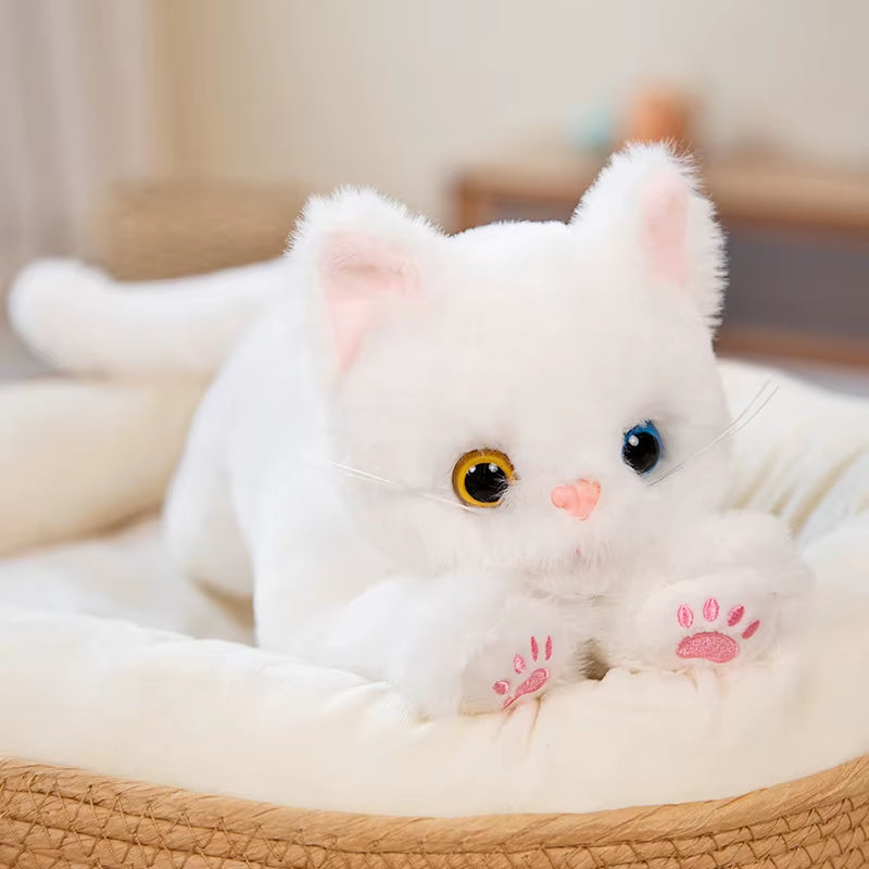 53CM Cute Simulated Cat Doll Plush Toy Stuffed Soft Animal Plush White Gray Kitten Pillow Kids Girls Birthday Gift Pet Toys Deco