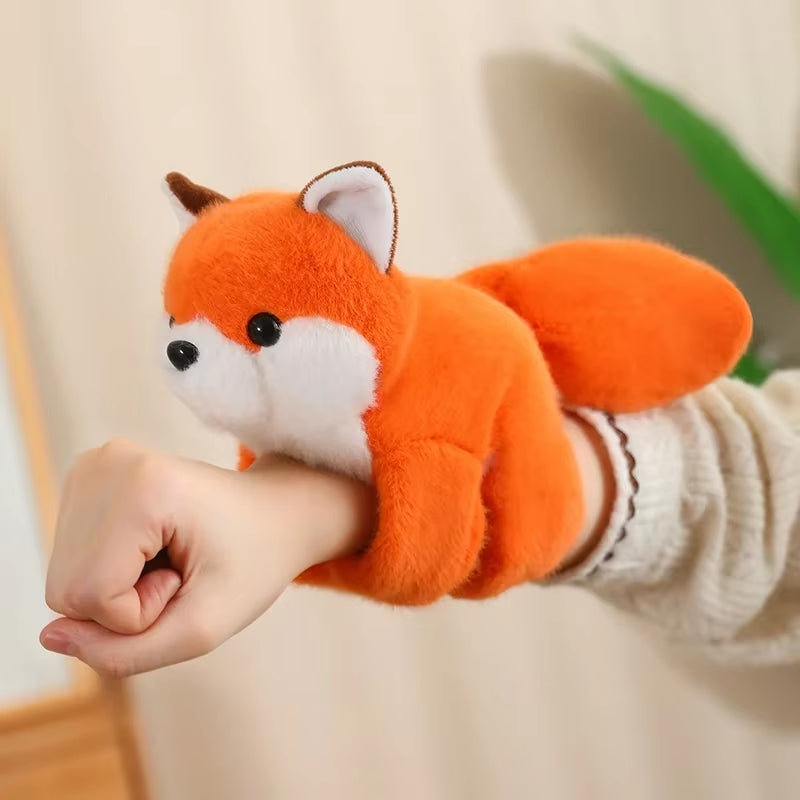 Creative Stuffed Animals Raccoon Fox Husky Cat Monkey Papa Circle Toy Wrapped around Arm Doll Toys for Kids Birthday Gift