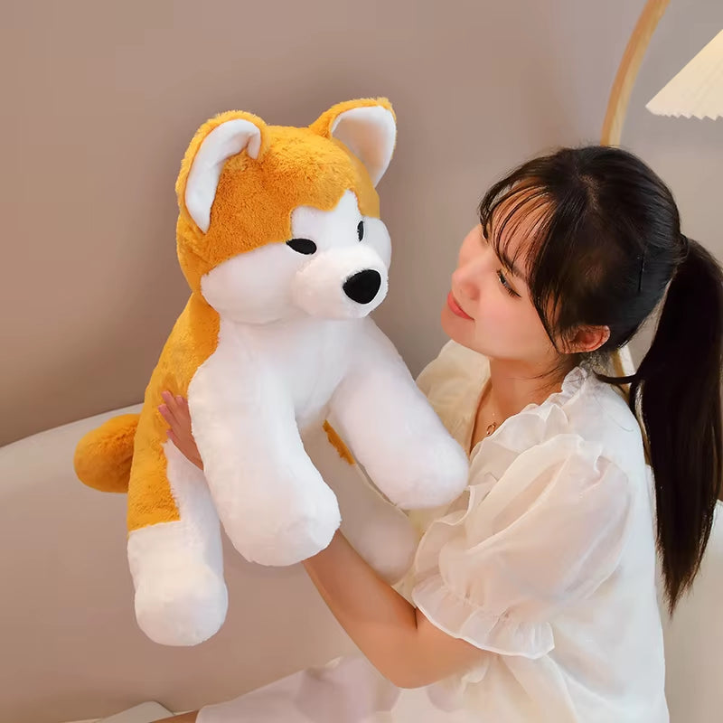 35/45Cm Realistic Akita Dog Plush Toy Stuffed Lifelike Animal Plushie Akitas Doll Shiba Inu Pillow Sofa Cushion Kawaii Gift