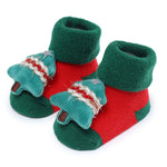 Xmas Baby Socks Winter Warm Thick Terry Socks for Newborn Cartoon Santa Elk anti Slip Floor Socks Baby Boys Girls Sock