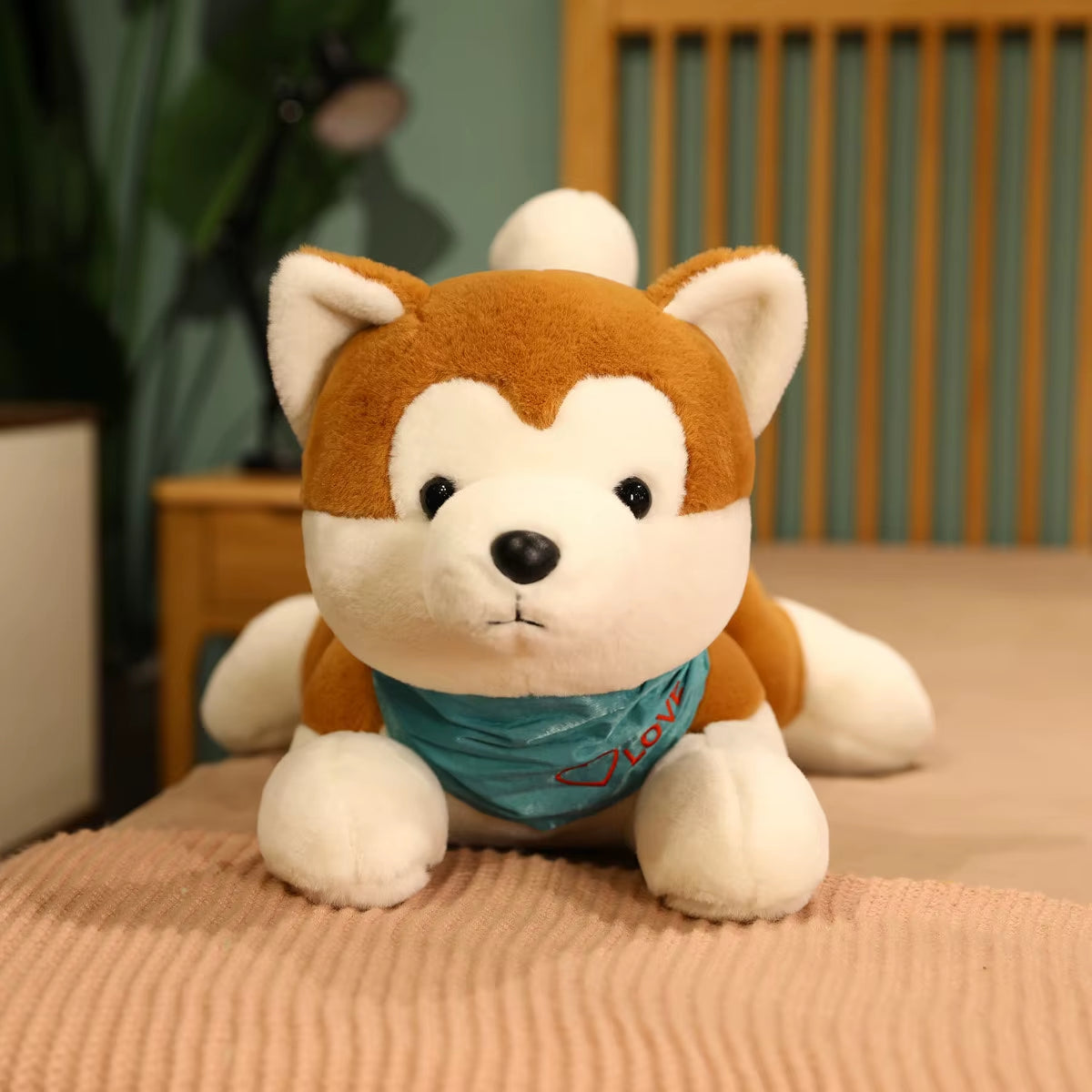 High Quality Cute Lying Akita Dog Plush Toys Stuffed Animal Shiba Inu Chai Dog Sleep Boyfriend Pillow Doll Girls Gift