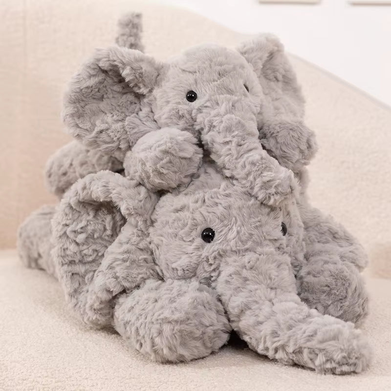 Cartoon Fluffy Elephant Stuffed Animals Plush Toy Kawaii Soft Hugging Plushies Pillows for Baby Kids Girls Birthday Gift Xmas