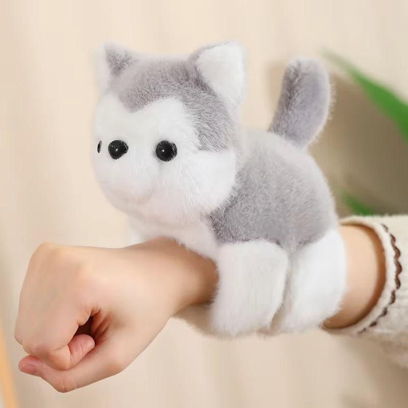 Creative Stuffed Animals Raccoon Fox Husky Cat Monkey Papa Circle Toy Wrapped around Arm Doll Toys for Kids Birthday Gift