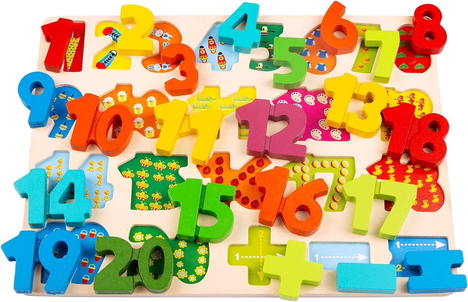 Wooden Puzzles for Toddlers,  Alphabet Number Shape Learning Puzzle for Kids Ages 3 4 5, Montessori Toys Preschool Education Chunky Jigsaw for Boys and Girls