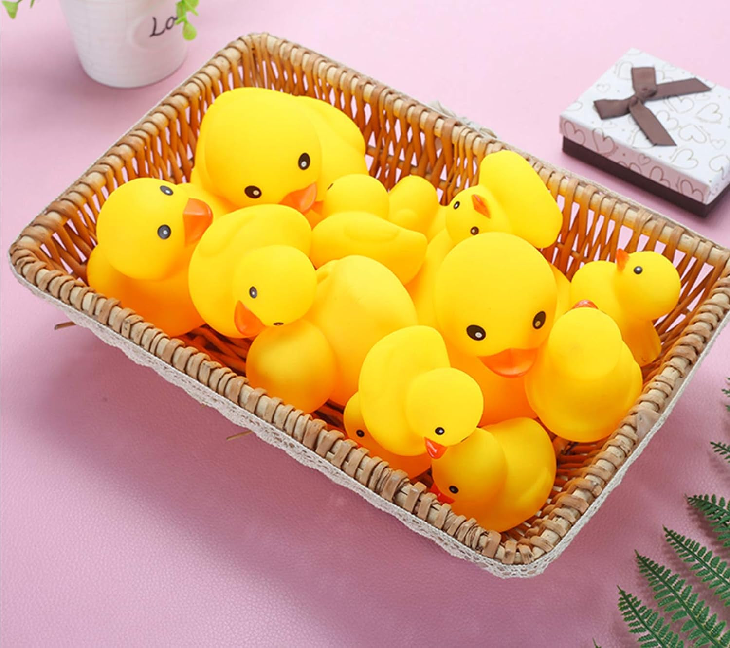 Bath Duck Toys 10PCS Mini Rubber Ducks Squeak and Float Ducks Baby Shower Toy for Toddlers Boys Girls (2.2’’)