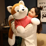 High Quality Cute Lying Akita Dog Plush Toys Stuffed Animal Shiba Inu Chai Dog Sleep Boyfriend Pillow Doll Girls Gift