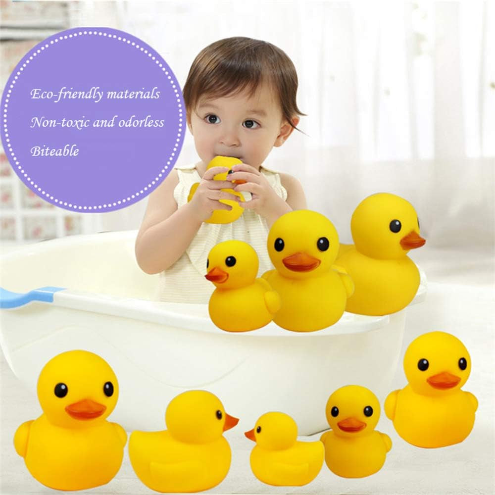 Bath Duck Toys 10PCS Mini Rubber Ducks Squeak and Float Ducks Baby Shower Toy for Toddlers Boys Girls (2.2’’)