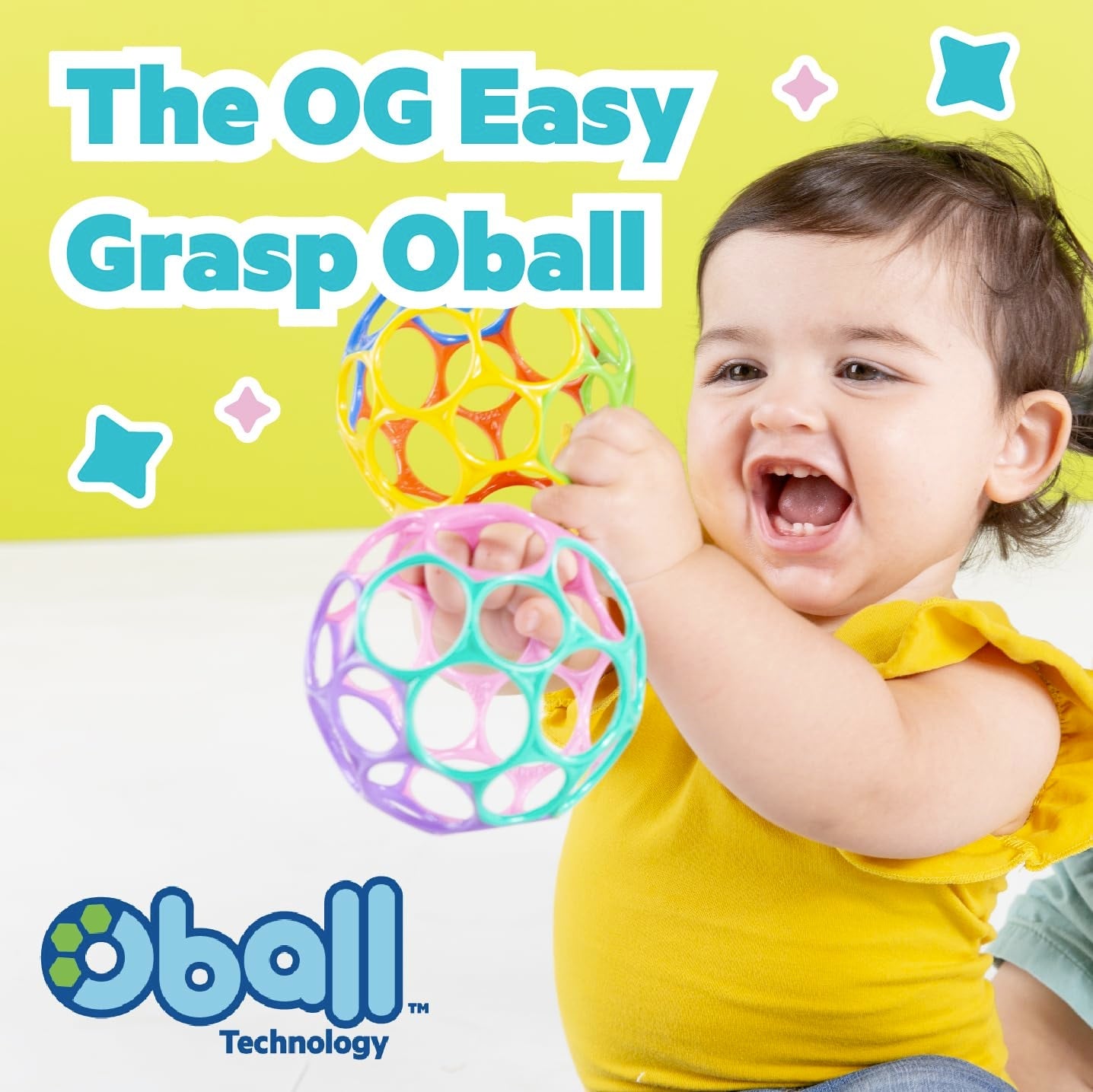 Oball Easy-Grasp Rattle Bpa-Free Infant Toy in Teal, Age Newborn and Up, 4 Inches