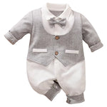 Long Sleeve Baby Boys Gentleman Suits Outfit Infant Clothes Toddler Onesie Costume Romper Jumpsuit 100% Cotton Spring and Autumn