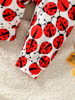 3-28M Baby Girl Fashion Clothes Infant Long Sleeve Cartoon Ladybird Bodysuit +Pant Set+Headband 3PCS