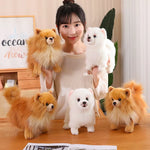 Premium Cute Plush Pomeranian Dog Real Life Plush Toy Stuffed Animals Soft Puppy Pet Doll Children Kids Girls Lovely Gift