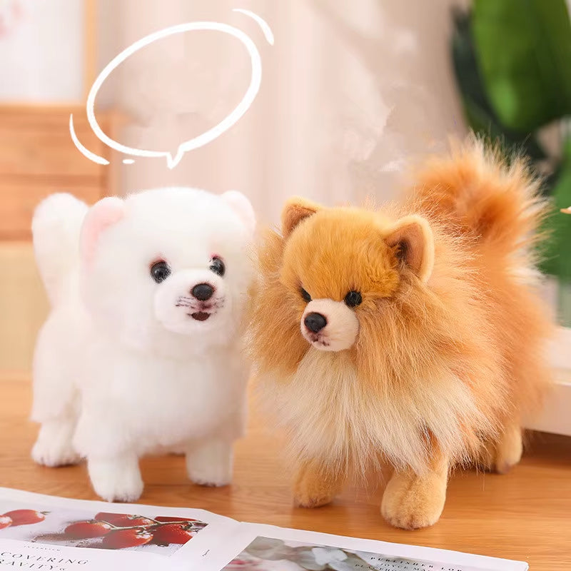 Premium Cute Plush Pomeranian Dog Real Life Plush Toy Stuffed Animals Soft Puppy Pet Doll Children Kids Girls Lovely Gift