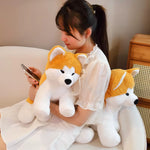 35/45Cm Realistic Akita Dog Plush Toy Stuffed Lifelike Animal Plushie Akitas Doll Shiba Inu Pillow Sofa Cushion Kawaii Gift