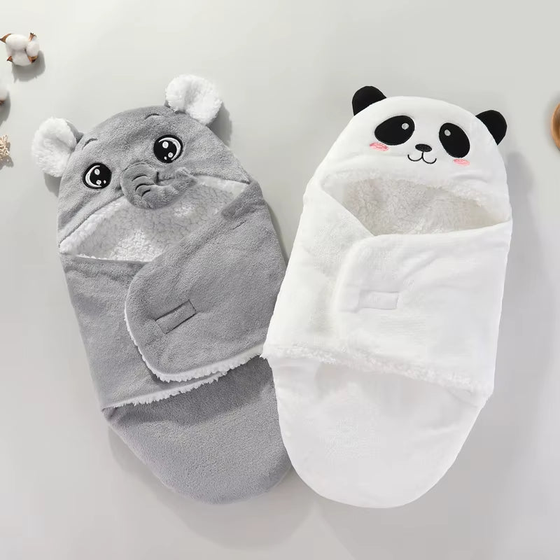 Warm Baby Sleeping Bags Autumn and Winter Soft Newborn Baby Wrap Blankets Cartoon Cocoon for Babies Flannel Baby Sleepsack 0-9M