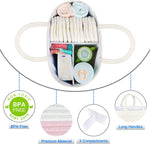 Baby Diaper Caddy, Nursery Storage Bin and Car Organizer for Diapers Wipes, Cotton Rope Basket Changing Table Caddy