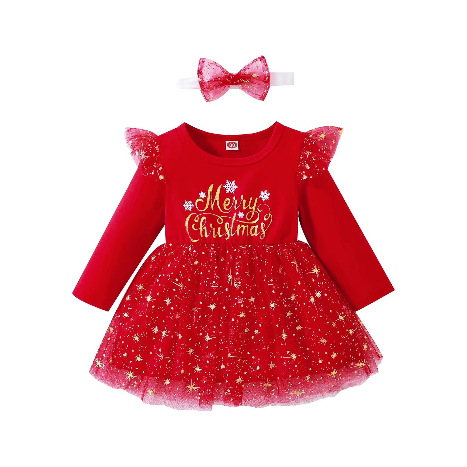 9M-4Years Merry Christmas Girl Red Dress Toddler Infant Baby Tulle Letter Tutu Party Dresses Xmas New Year Costumes D01