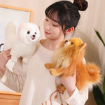 Premium Cute Plush Pomeranian Dog Real Life Plush Toy Stuffed Animals Soft Puppy Pet Doll Children Kids Girls Lovely Gift