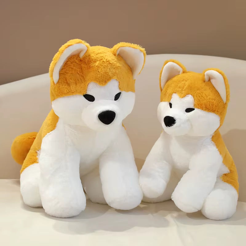 35/45Cm Realistic Akita Dog Plush Toy Stuffed Lifelike Animal Plushie Akitas Doll Shiba Inu Pillow Sofa Cushion Kawaii Gift