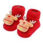 Xmas Baby Socks Winter Warm Thick Terry Socks for Newborn Cartoon Santa Elk anti Slip Floor Socks Baby Boys Girls Sock